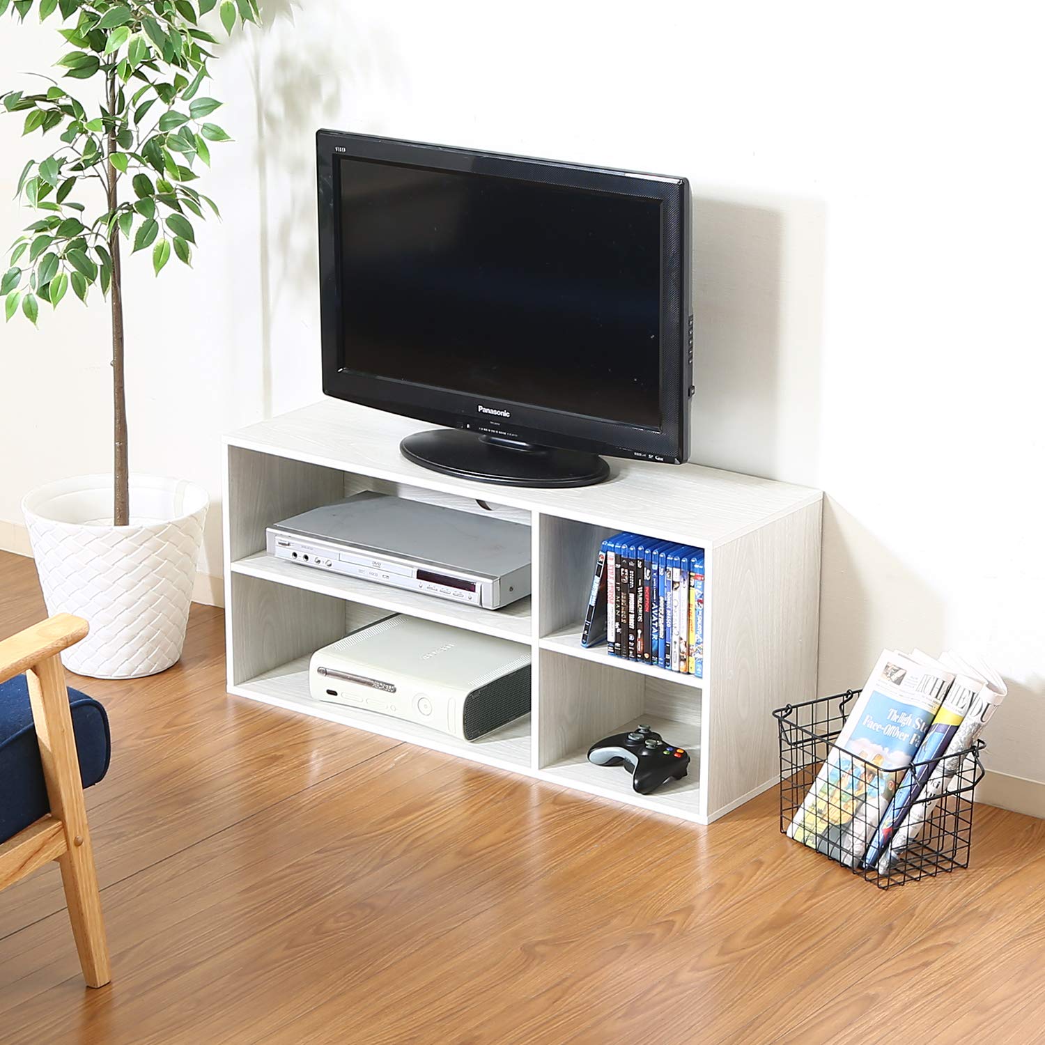 Amazon｜不二貿易 TVラック テレビ台 幅89×奥行29.5×高さ42cm ホワイト