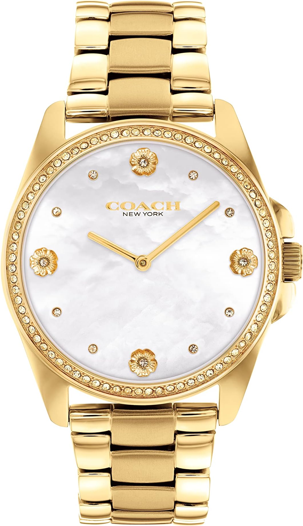COACH Women's Watch GREYSON 1.1 inches (28 mm) / 1.4 inches (36 mm), Gold MOP, Bracelet Type