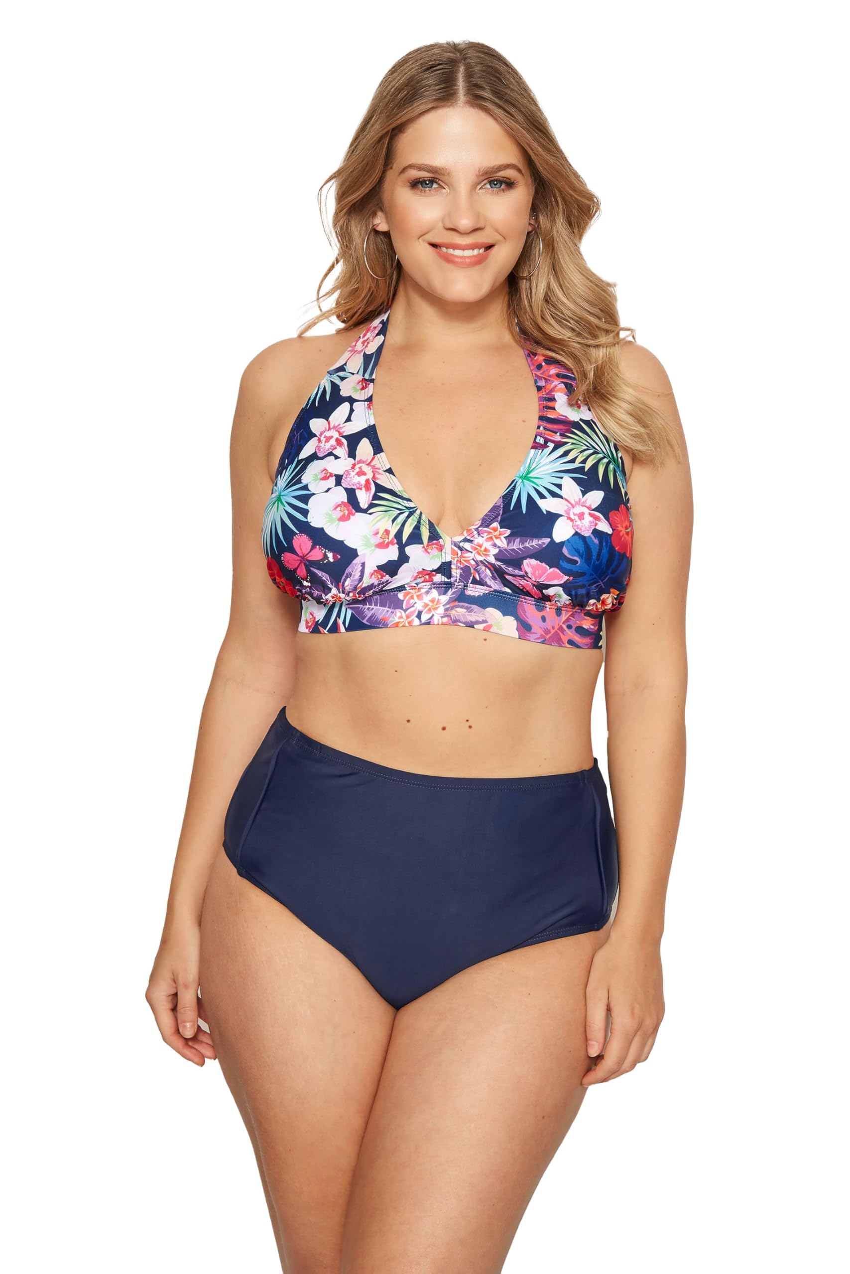 Yours Women's Mid Blue Tummy Control Bikini Brief In | Size: 28