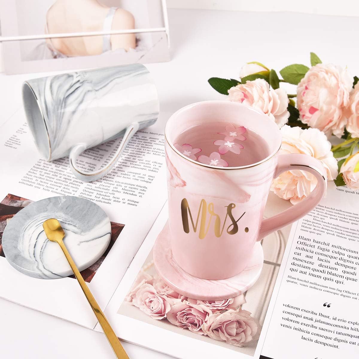 Fеаturеd Prоduсt Mr and Mrs Couple Marble Coffee Mug Set Engagement Wedding Valentine's Day Bridal Shower Gifts Mugs for Couples Marble Cups 14 Ounce with Gift Box Frее Shірріng Ovеr $50 Mr and Mrs Couple Marble Coffee Mug Set Engagement Wedding Valentine's Day Bridal Shower Gifts Mugs for Couples Marble Cups 14 Ounce with Gift Box