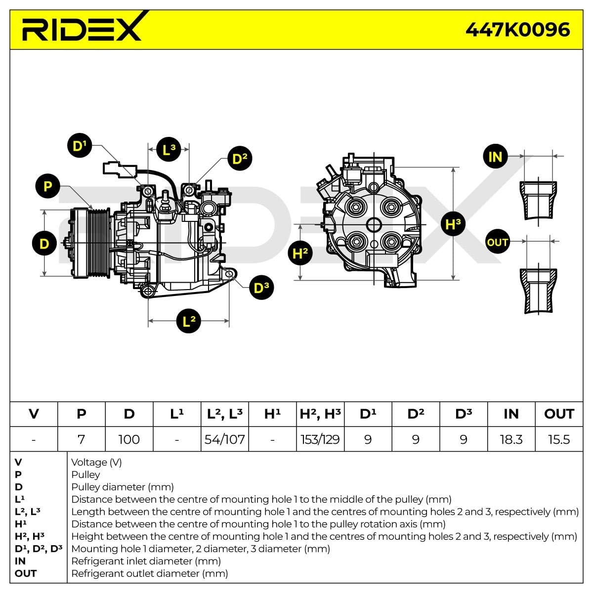 RIDEX 447K0096 Compresor aire acondicionado