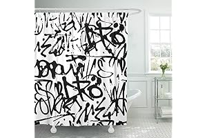 Emvency Graffiti Shower Curtain: Express Your Street Cred in the Bathroom