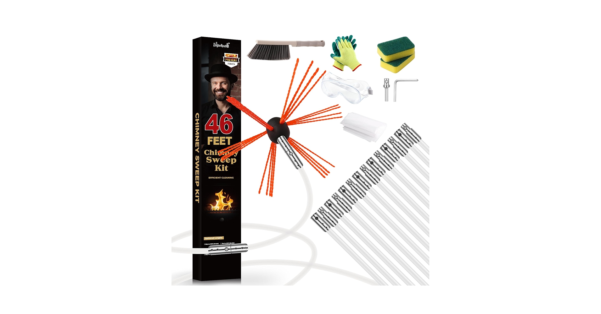 メリーチャン Amazon.com: Morinoli Chimney Sweep Kit - 46 Feet, Chrome Button