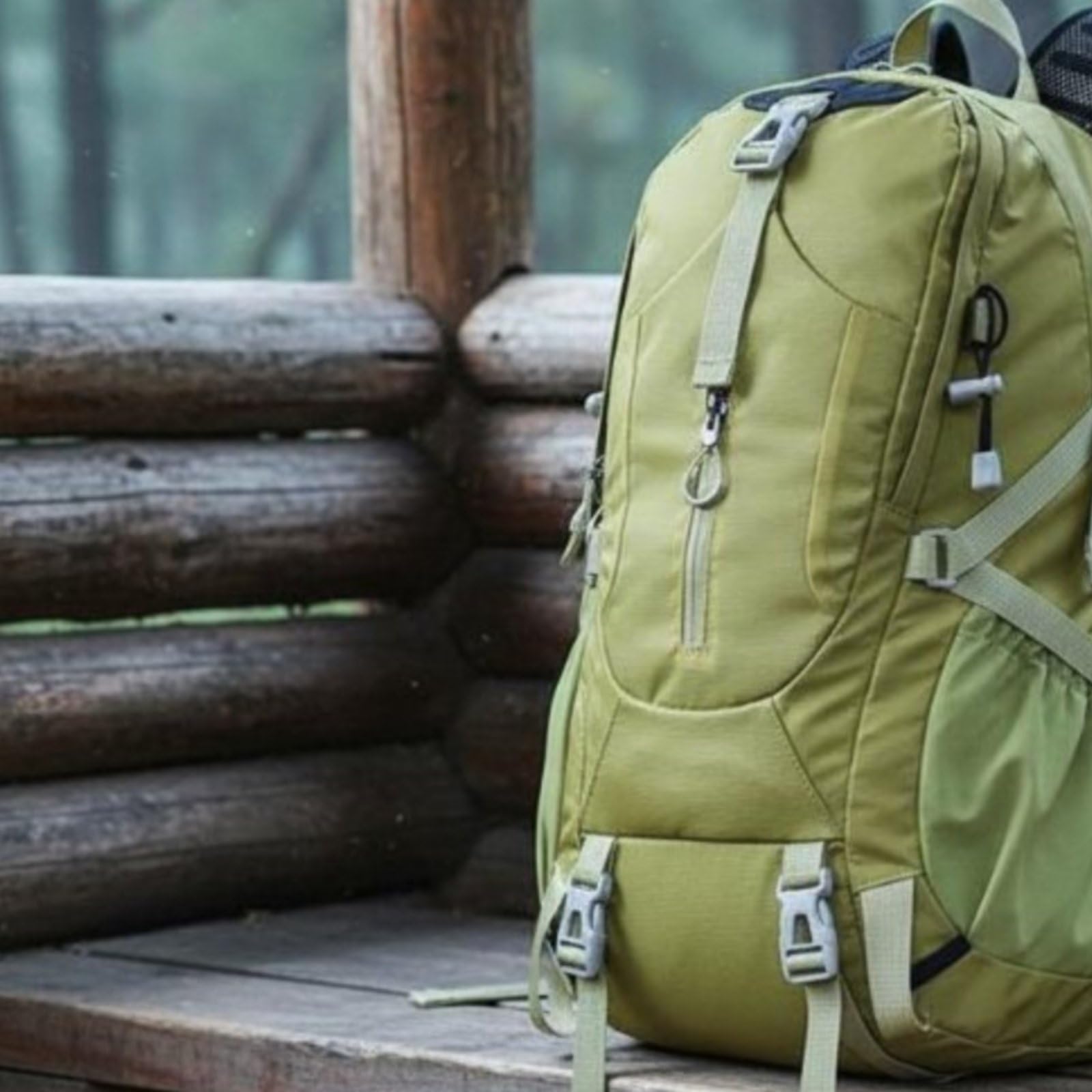 Zaino da Trekking Grande Capacità Zaino da Montagna Multifunzionale per Campeggiatori, Viaggiatori, Campeggio, Viaggio, Giallo+Verde