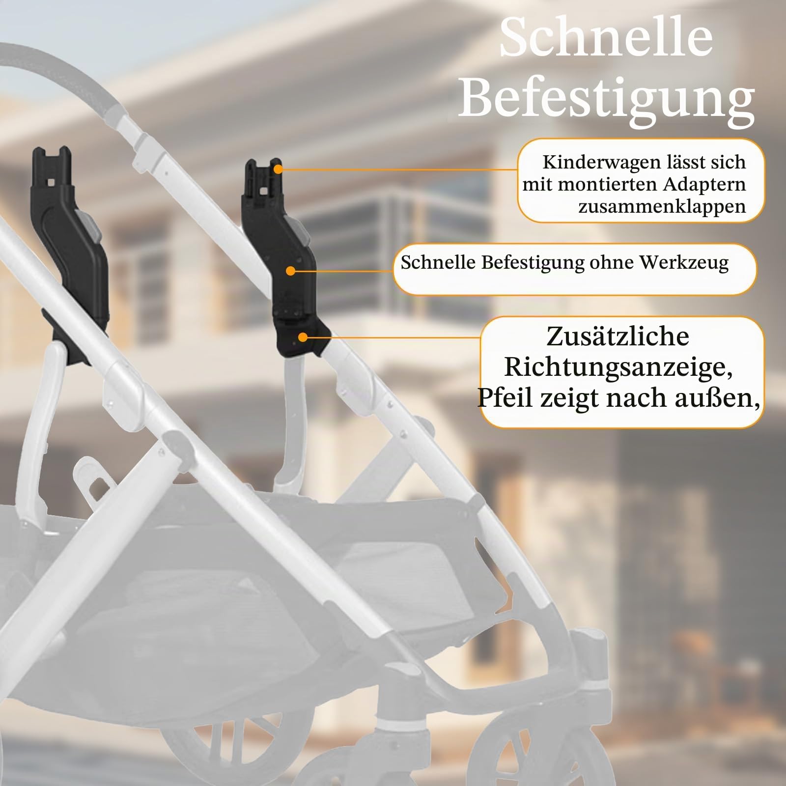 Oberer Adapter kompatibel mit UPPAbaby Vista V2 V3 Kinderwagen Kleinkindersitz Aria Mesa V2 Max Autositz-Zubehör 1 Set
