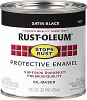 Vista 1 de Rust-Oleum 7777730 Stops Rust Pintura con Brocha, Media Pinta, Negro Satinado
