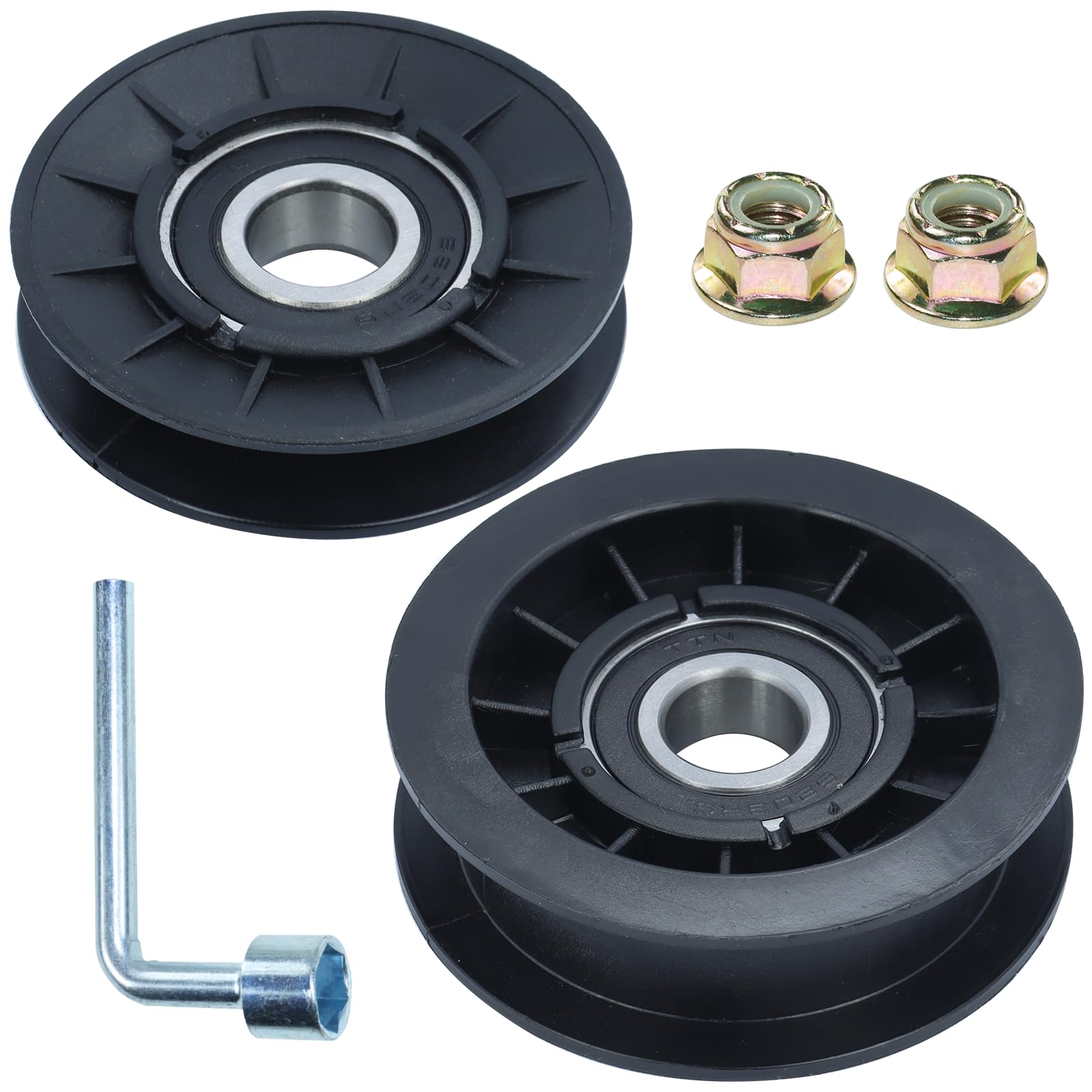 Poulie tendeur plat GX20286 pour tondeuse John Deere AM103019 Troy-Bilt MTD