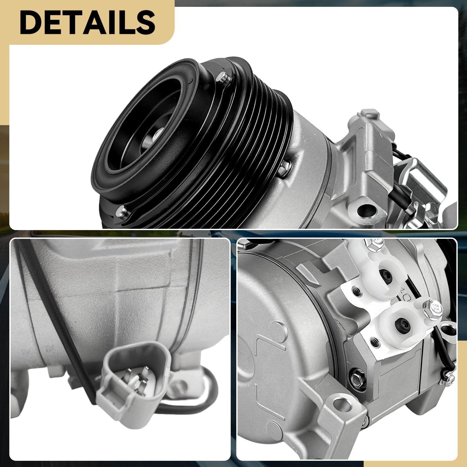 A/C Compressor with Clutch Compatible with Toyota RAV4 2.0-2.4L (2001-2005), Sport Utility, CO 10458C, 639339 6511697 67332 6833