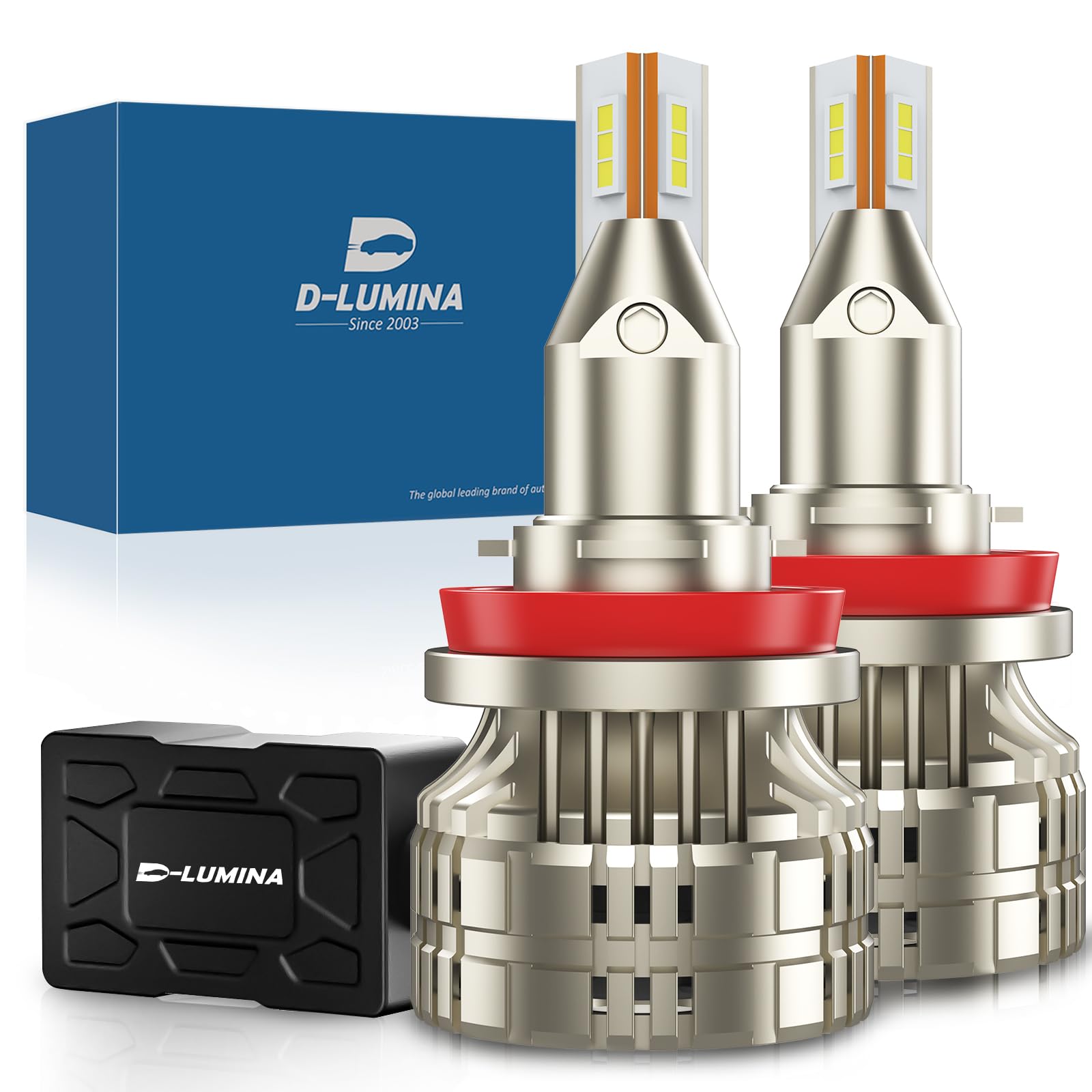 D-Lumina Lampadina H8 LED per Lenticolari Canbus 120W 20000LM Auto Lampada per Faro Lenticolare 6000K,12V,2 pezzi