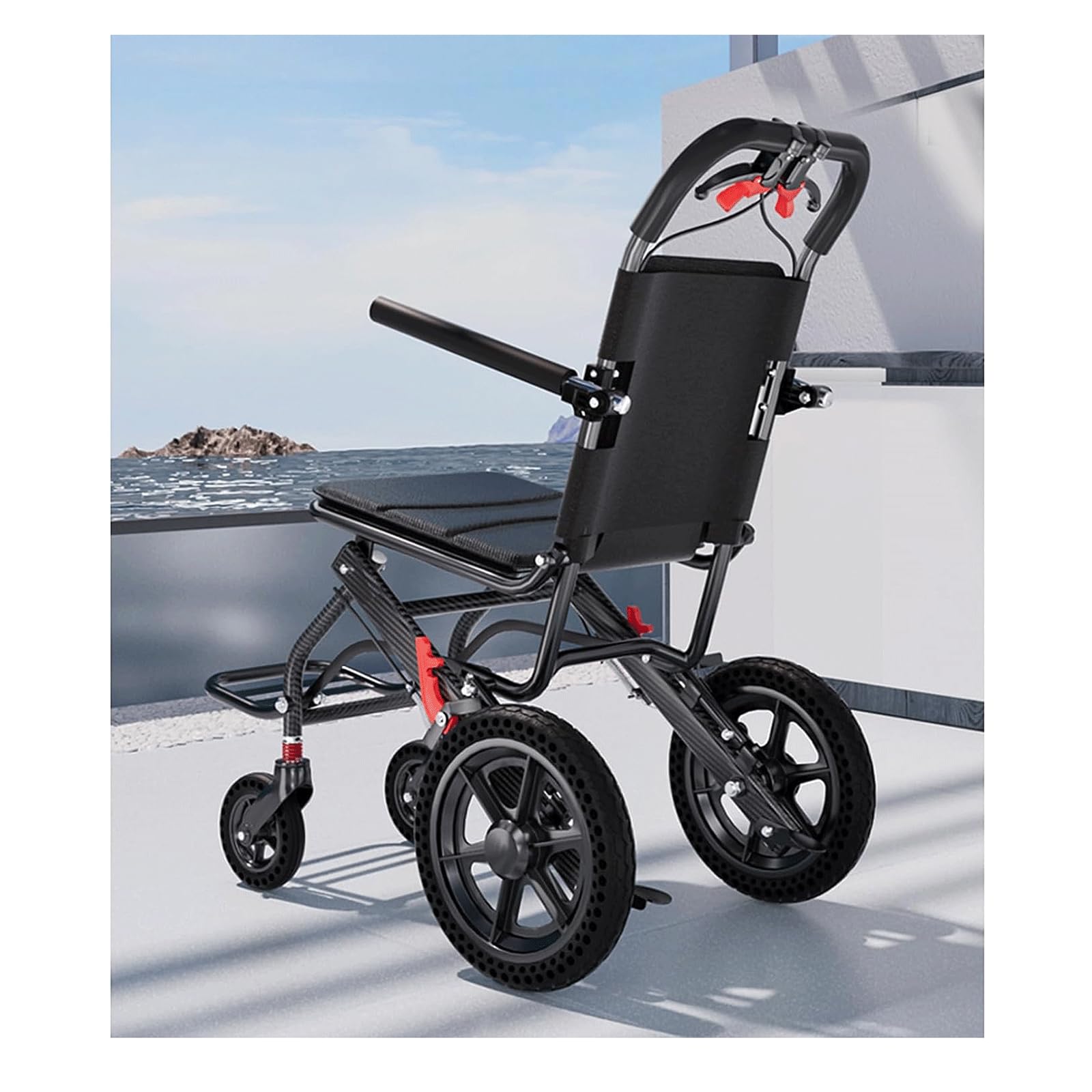 Sillas De Ruedas Sillas De Ruedas Ligeras Y Plegables Silla De Ruedas De Aleación De Aluminio con Frenos De Mano Asiento Ergonómico Silla De Ruedas Manual Ligera