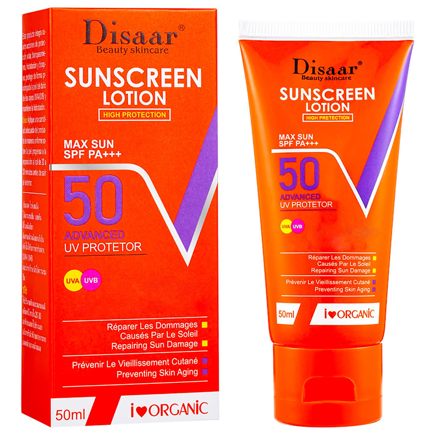 DISAAR BEAUTY Lemon Extract Sunscreen Lotion High Advanced Protection SPF 50 PA UVA UVB Repair Vitamin C Hydrate