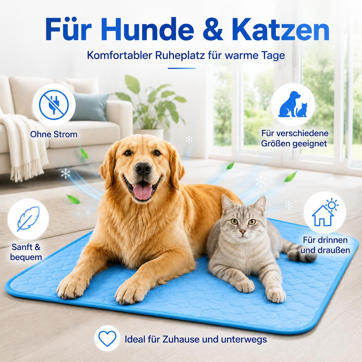 Pealeaf Arctic Paw Kühlmatte - Arcticpaw Hund Kühlmatte Sommer, Komfortable Kühlunterlage für Hunde und Katzen ohne Strom, Faltbare Haustiermatte für Zuhause, Auto, Balkon und Garten (Grau,XL)
