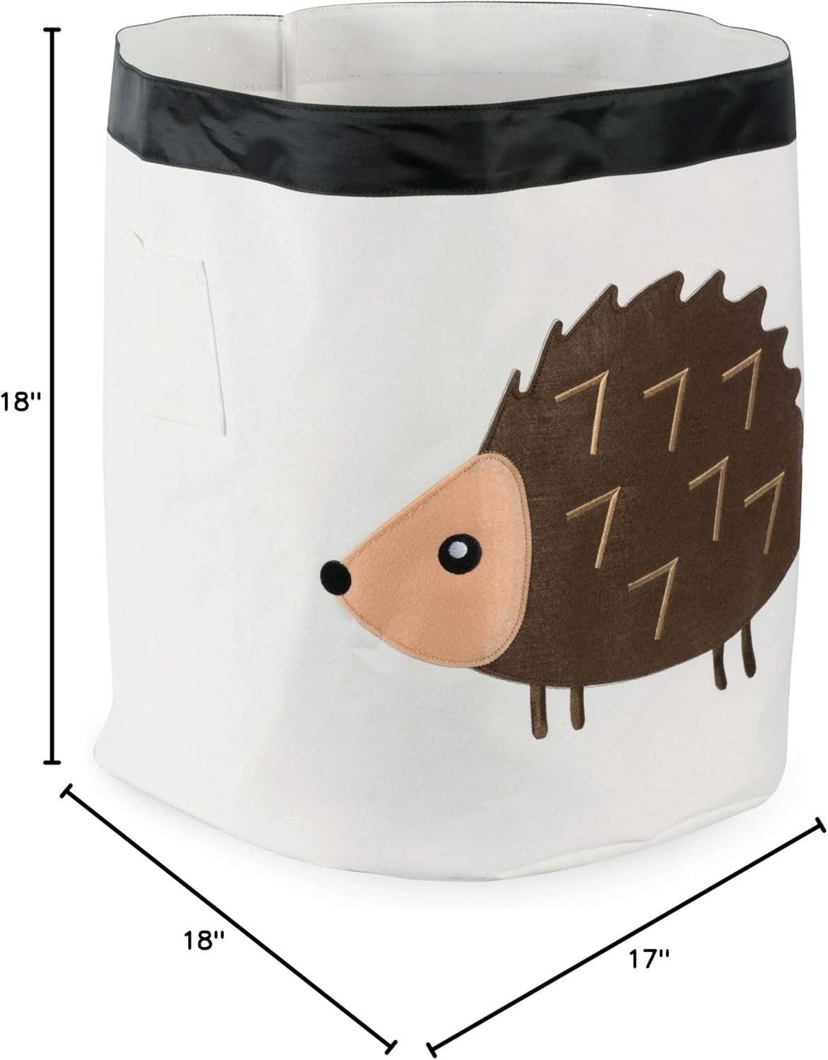 E-Living Store Collapsible Storage Bin Basket for Bedroom, Nursery, Playroom and More 17x18" Diameter - Hedgehog