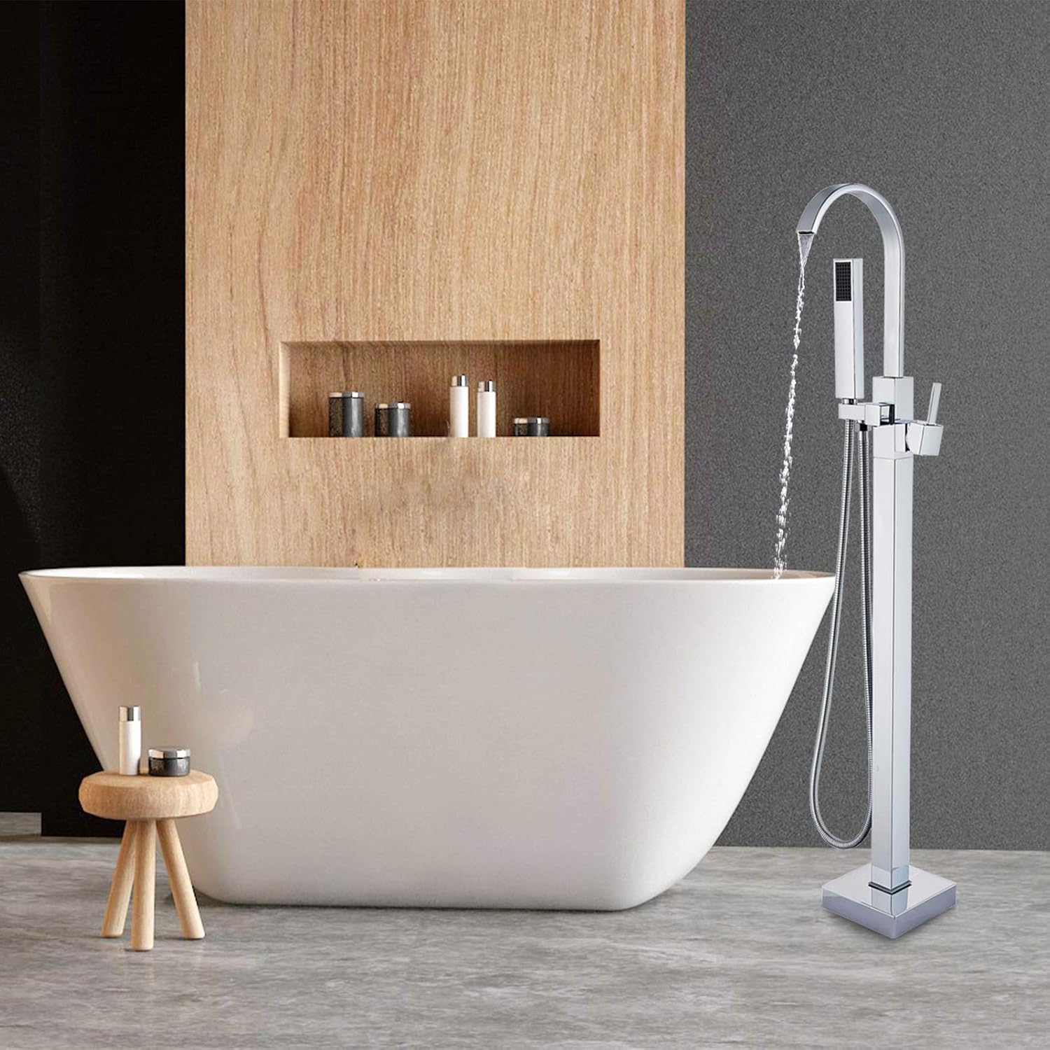 70% Off Everything Votamuta Chrome Floor Mount Bathtub Faucet Tub Filler Faucet Hand Shower Free Standing Single Handle Shower Mixer Tap