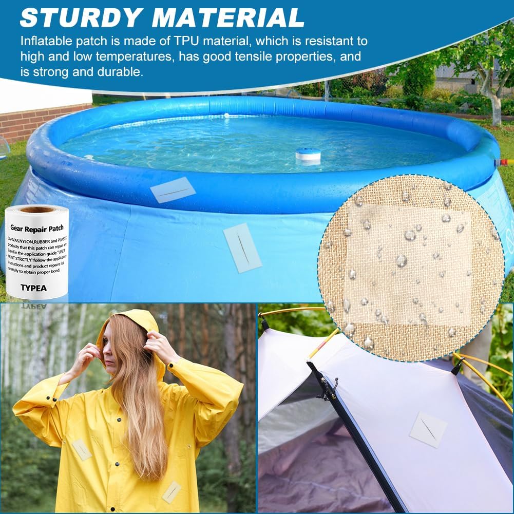 Repair Waterproof Inflatable TPU Patch,Self-Adhesive, for Swimming Rings, Raincoats, Umbrellas(2.95x 147.64 Inch)