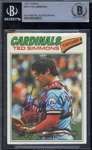 Miniatura 1 de Ted Simmons Beckett BAS Signed 1977 Topps Autographed