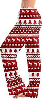 Christmas Womens Pajama Pants Plaid Stretch Casual Loose Comfy Pants Sleep Bottom Lounge Cute Pajama Sleepwear