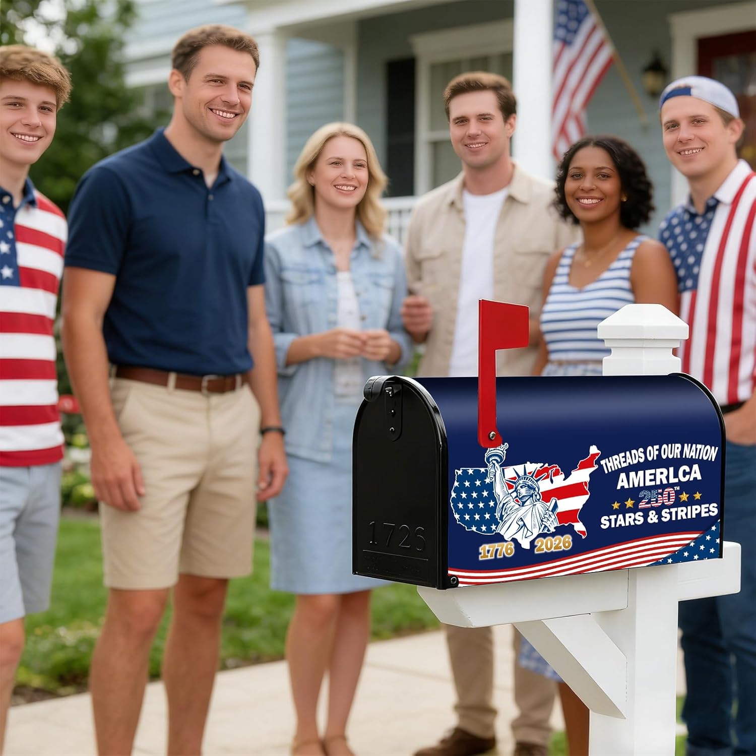 250 Years America Magnetic Mailbox Cover 21"x18", 250th Anniversary /1776-2026 PUSA Magnetic MailboxCover, Standard Size for Outdoor Yard Garden Decor, 4th of July Independence Day Holiday Decoration