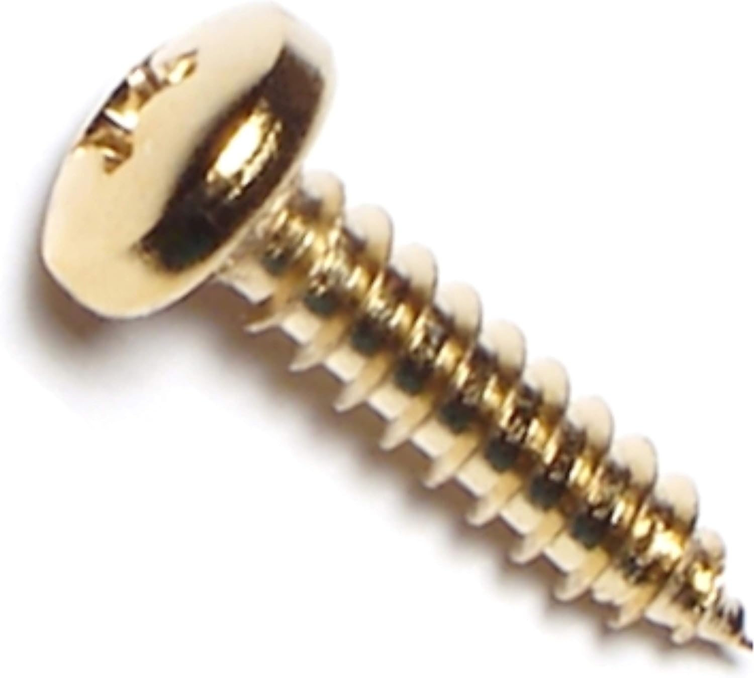 Hard-to-Find Fastener 014973127381 Phillips Pan Sheet Metal Screws, 6 x 1/2, Piece-50, Brass