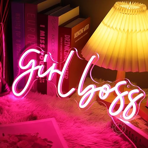 Miniatura 8 de SYLHOME Letrero de luz LED de neón Pink Girl Boss Cool Girls Dormitorio Escritorio Decoración de pared Señales Boss Lady Babe Cumpleaños Navidad