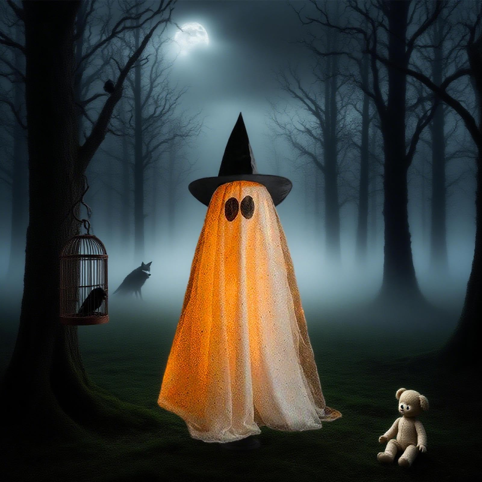 Halloween Duchy Dekoracje Jasne Halloweenowe Duchy Dekoracje Zewnętrzne | Świąteczne Figurki i Akcesoria Imprezowe dla Domu, Ogrodu, Podwórka, Trawnika, Tarasu, Werandy i Na