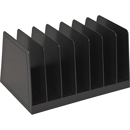 Desktop File Organizer, 7 Compartments Office File Sorter, for Easy access to your files, Invoices, Letters and more - 4.5" Height x 8.8" Width x 5.5" Depth - Black, Eco-Friendly