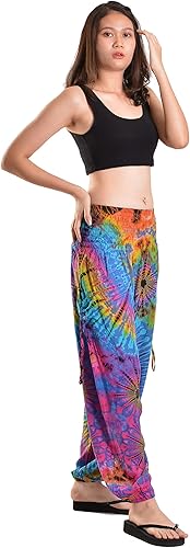 Vista 3 de Orient Trail Pantalones de harén estilo hippie bohemio palazzo para yoga con parte inferior fruncida