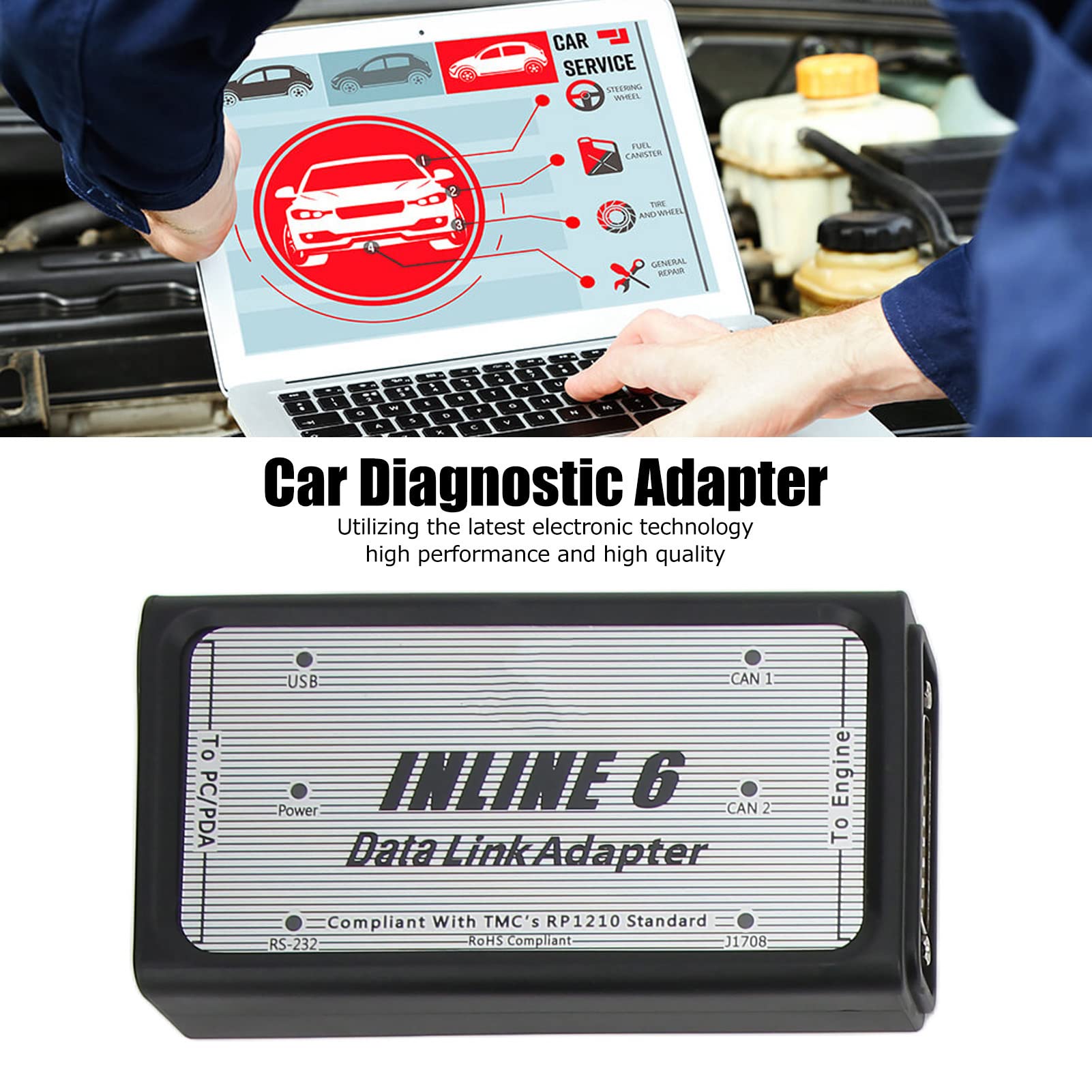 Kit de Adaptador de Enlace de Datos KIMISS para INLINE 6, Escáner OBD2 de Diagnóstico Resistente para Motor Cummins J1939 J1708