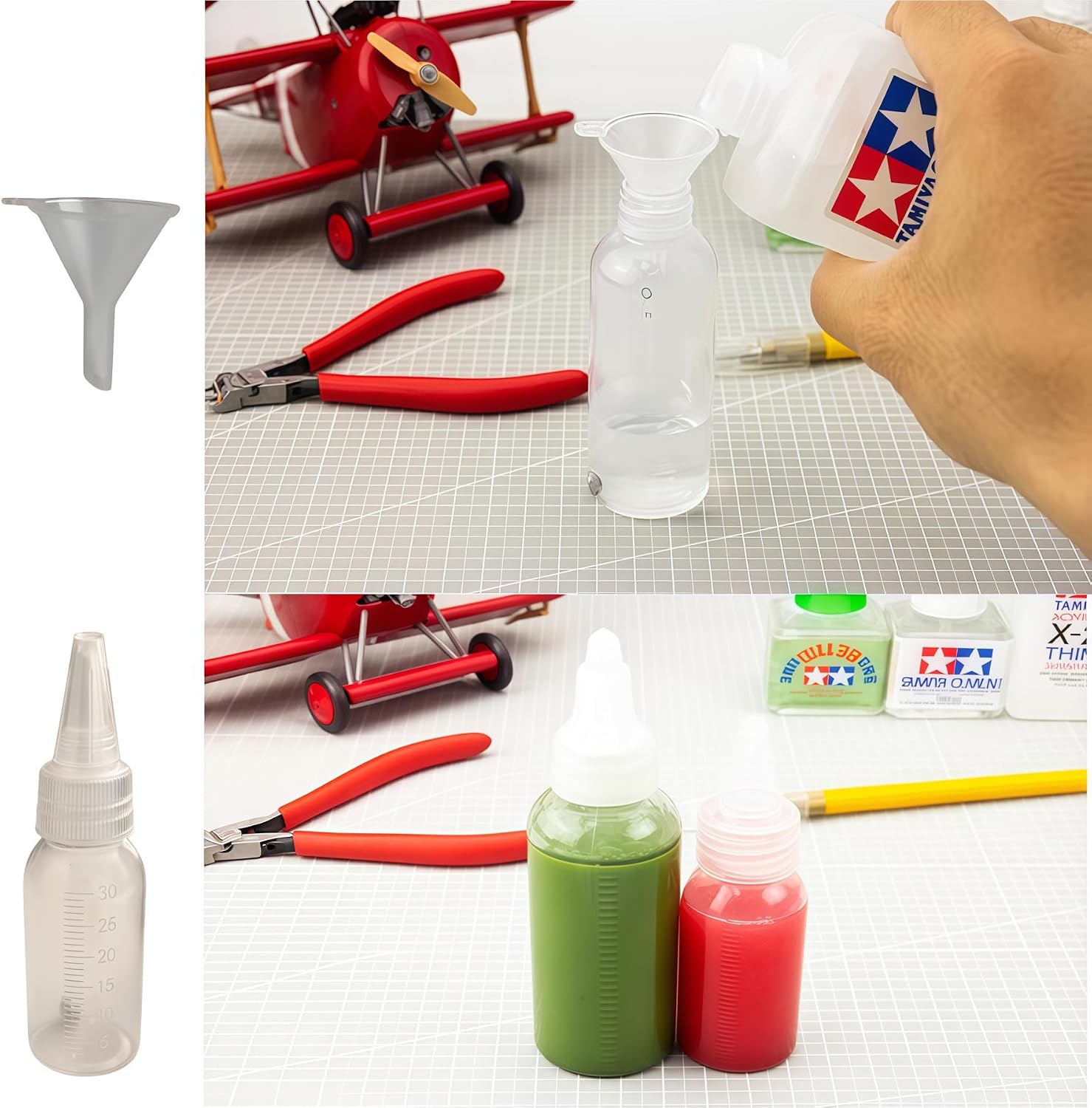 30ml Paint Bottle Plastic Airbrush Paint Bottles Jars Resealable containers of Acrylic Storage Mixing with Ball jar Bottle,10Pcs