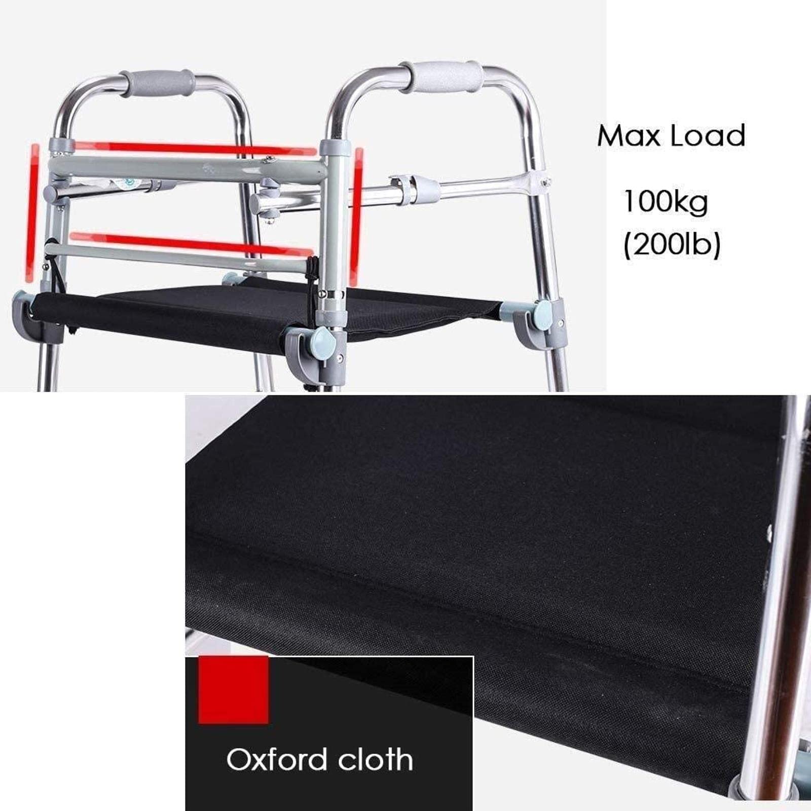Rollator Walker Rama do chodzenia Standardowy chodzik Rollator dla osób starszych Chodzik po schodach Lekki aluminiowy Możliwość regulacji Tęsknota za Comfortable anniversary