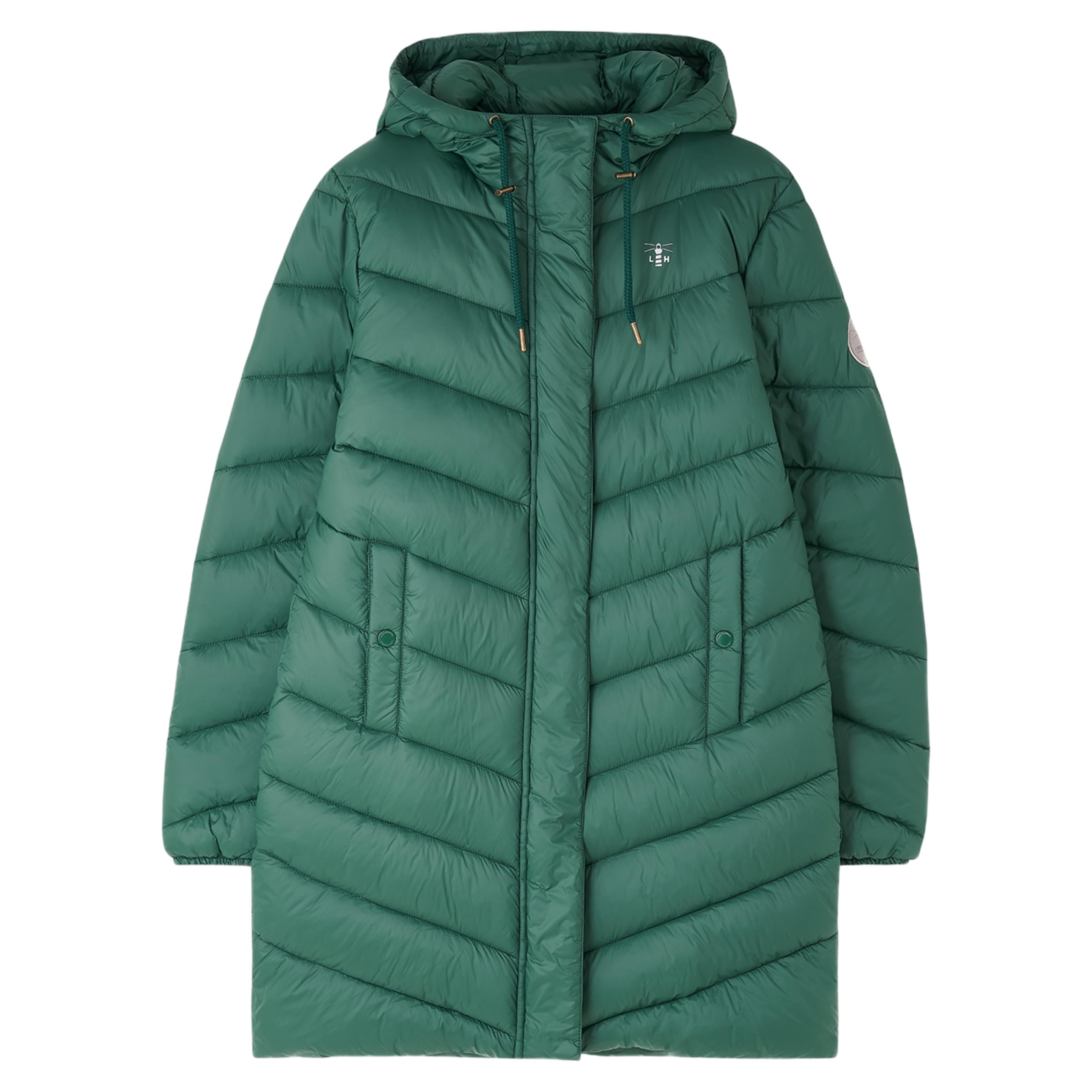 LightHouse Womens Laurel Warm Coat - Ladies Outdoor Long Padded Puffa Jacket with Hood - Kale - 10