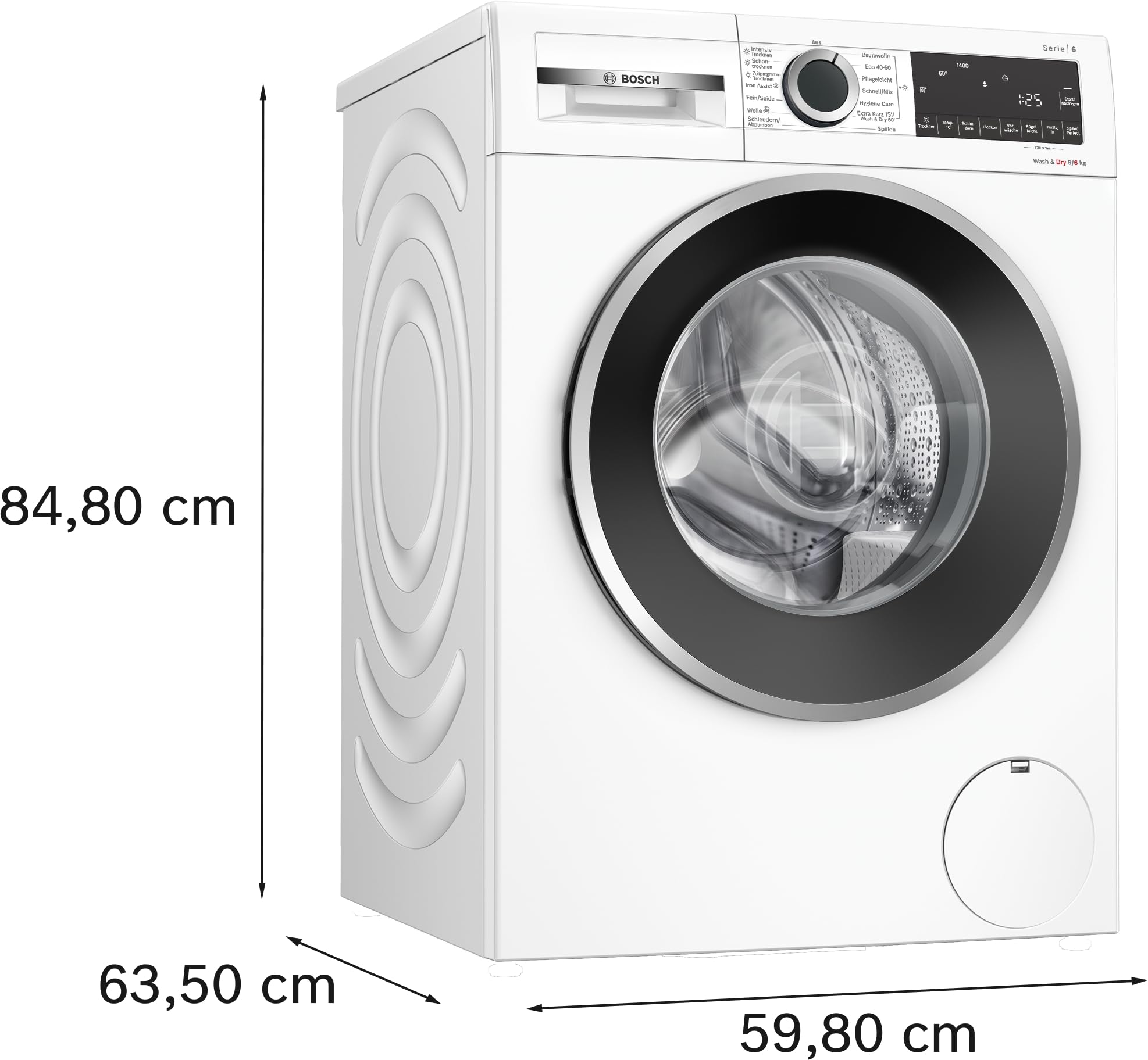 Seria 6, suszarka do prania, 9/6 kg, 1400 obr./min, biała, WNG24442
