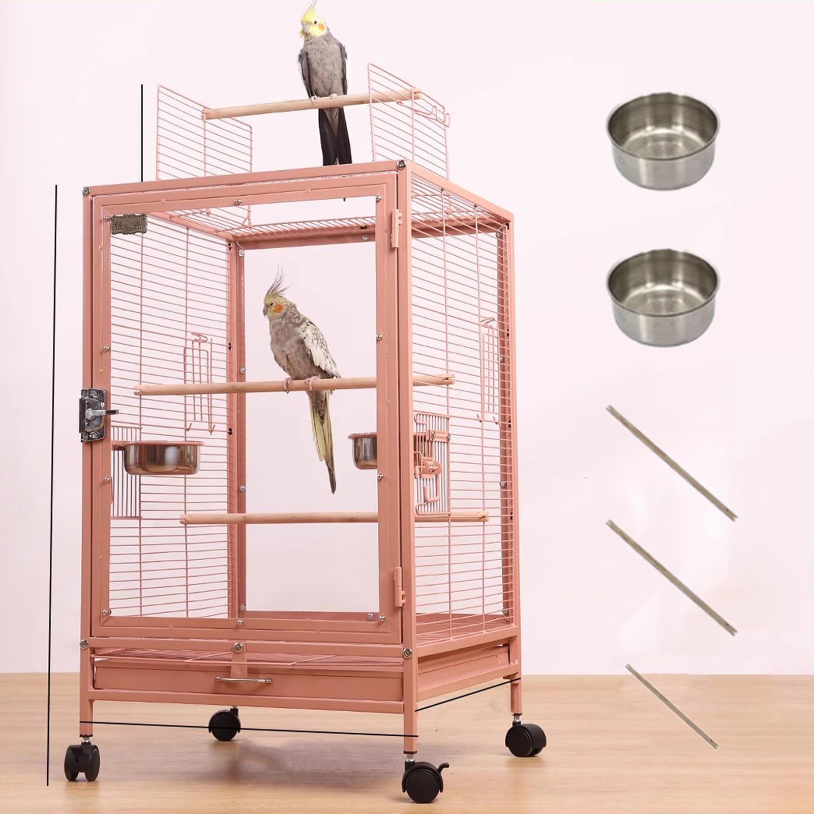 Amazon | Puhang 鳥かご 鳥ケージ 45*45*77cmインコ 大きいケージ 豪華