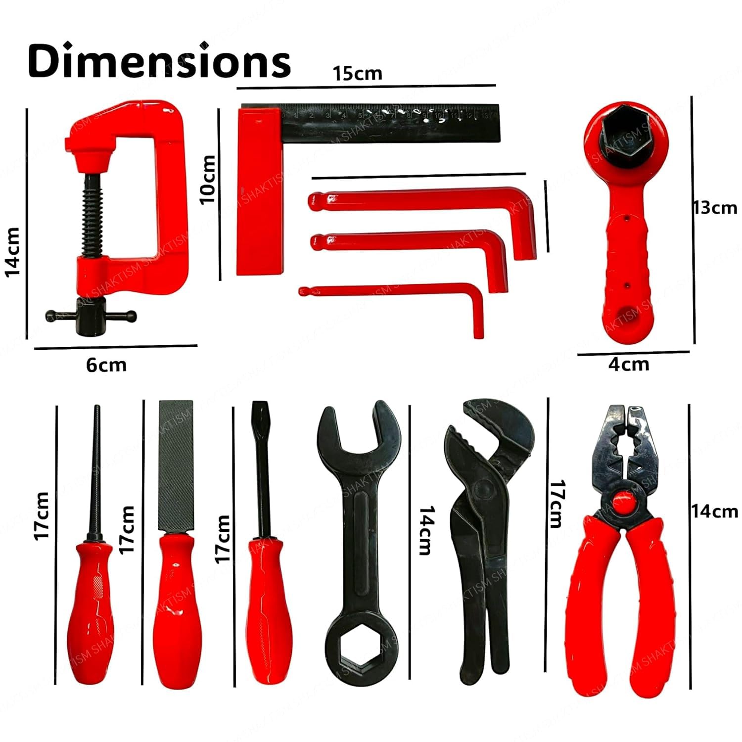 12 Pcs Tool Kit Pretend Play Toy Engineer Workshop Role Play Toys for 3+ Years Old Kids Random Colour 2
