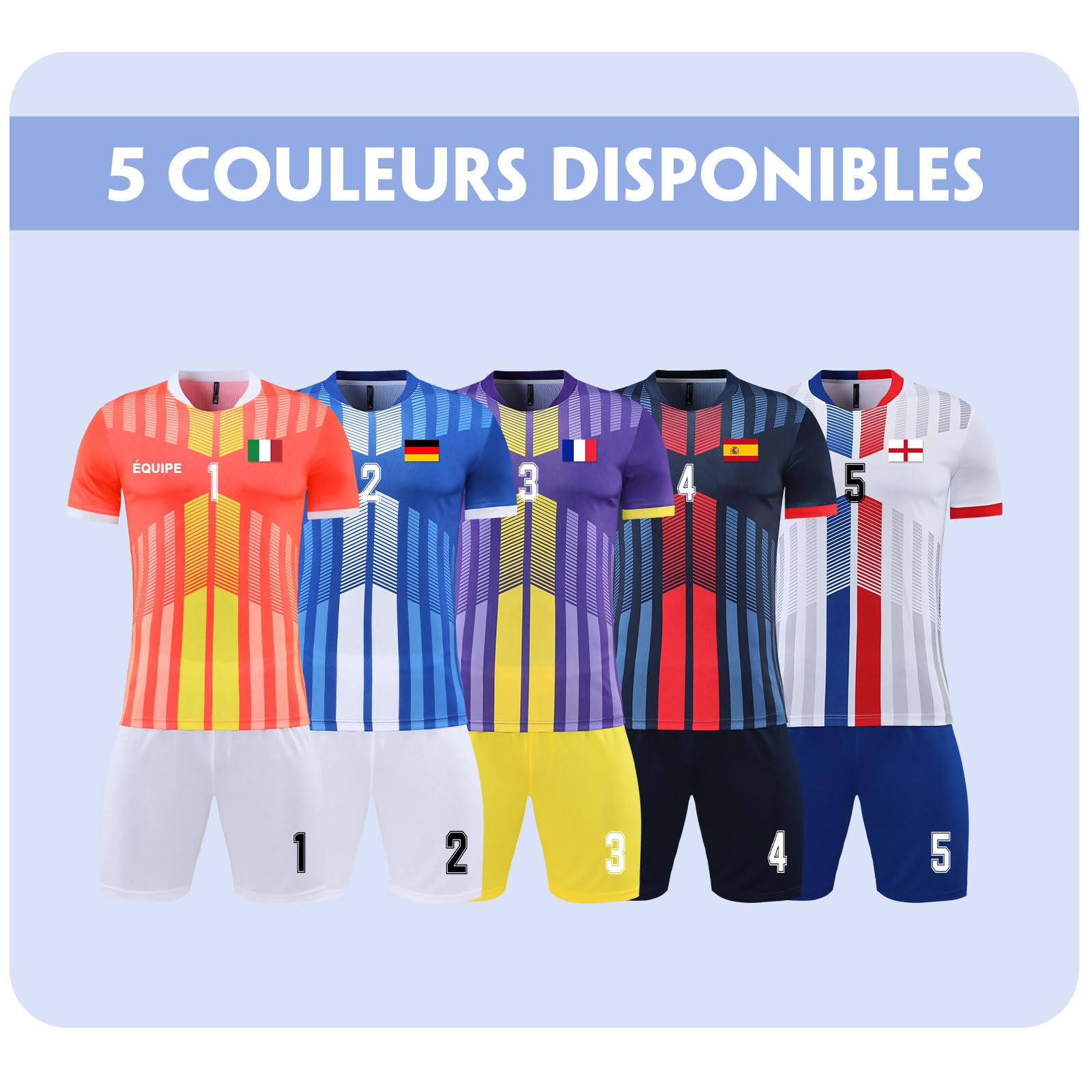 LAIFU Maillot de Foot Enfant Personnalisé Adultes Ensemble Football Maillot Hommes Femmes avec nom numéro Logo