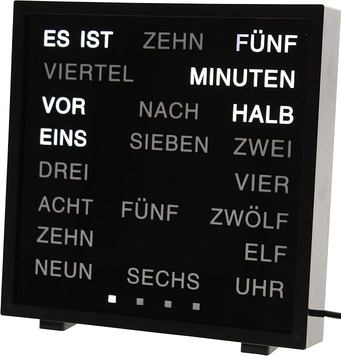 Amazon.de United Entertainment LED Wort Uhr / Wörter Uhr / Uhr in