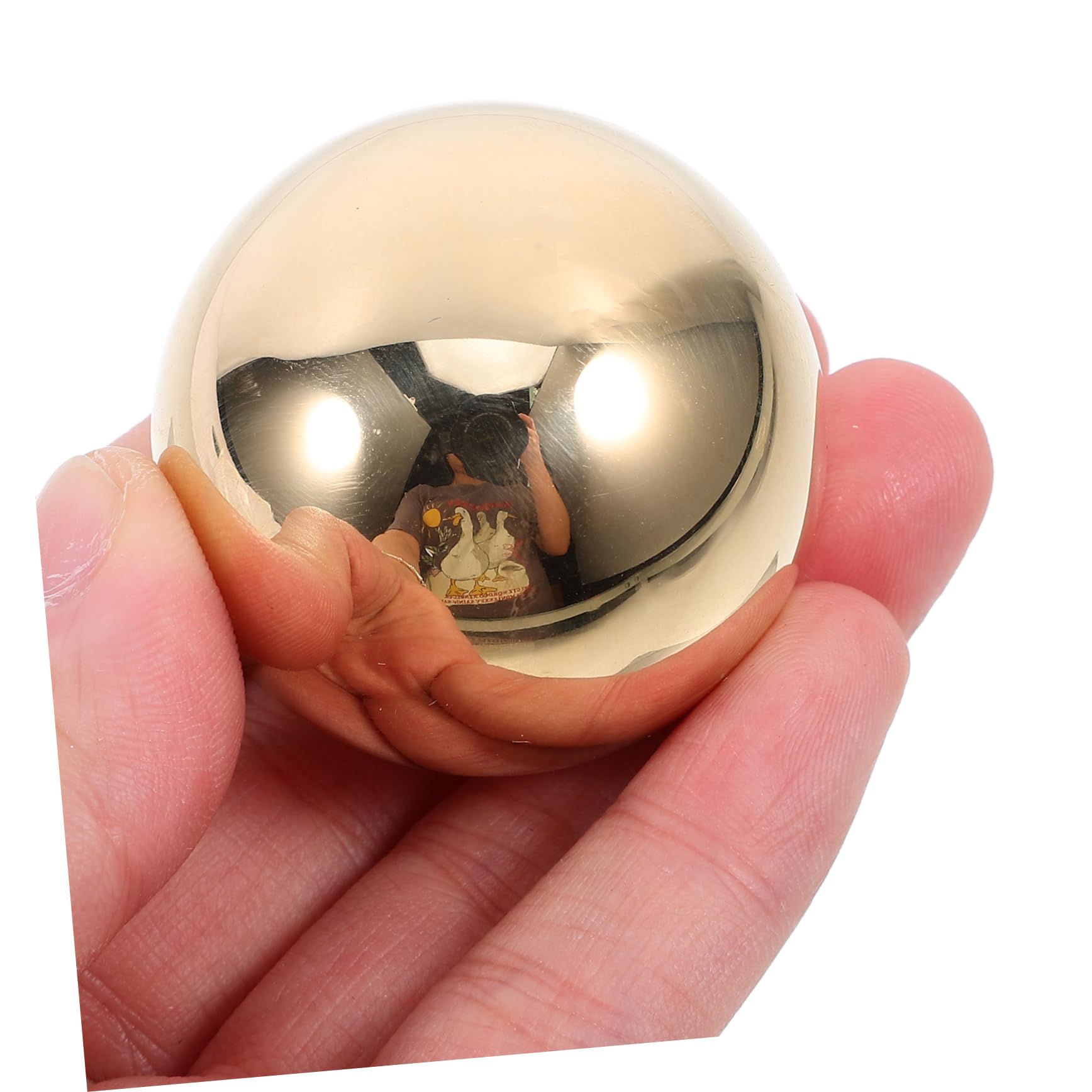 Anneome 2 Bolas de Latón Dorado Portátiles para Fitness y Masaje de Manos, Balones Pequeñas para Ejercicio y Relajación en Casa o Gimnasio