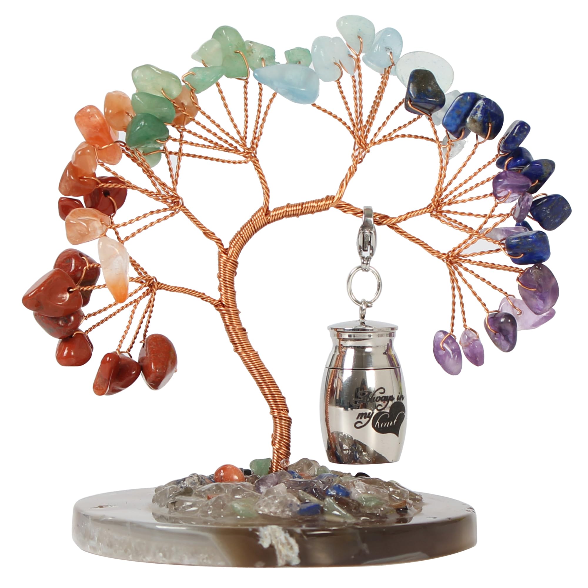 Contid - Piccola urna per ceneri umane, in acciaio inox, mini urna per ceneri umane, decorazione per albero di cremazione, regalo commemorativo per condividere le ceneri