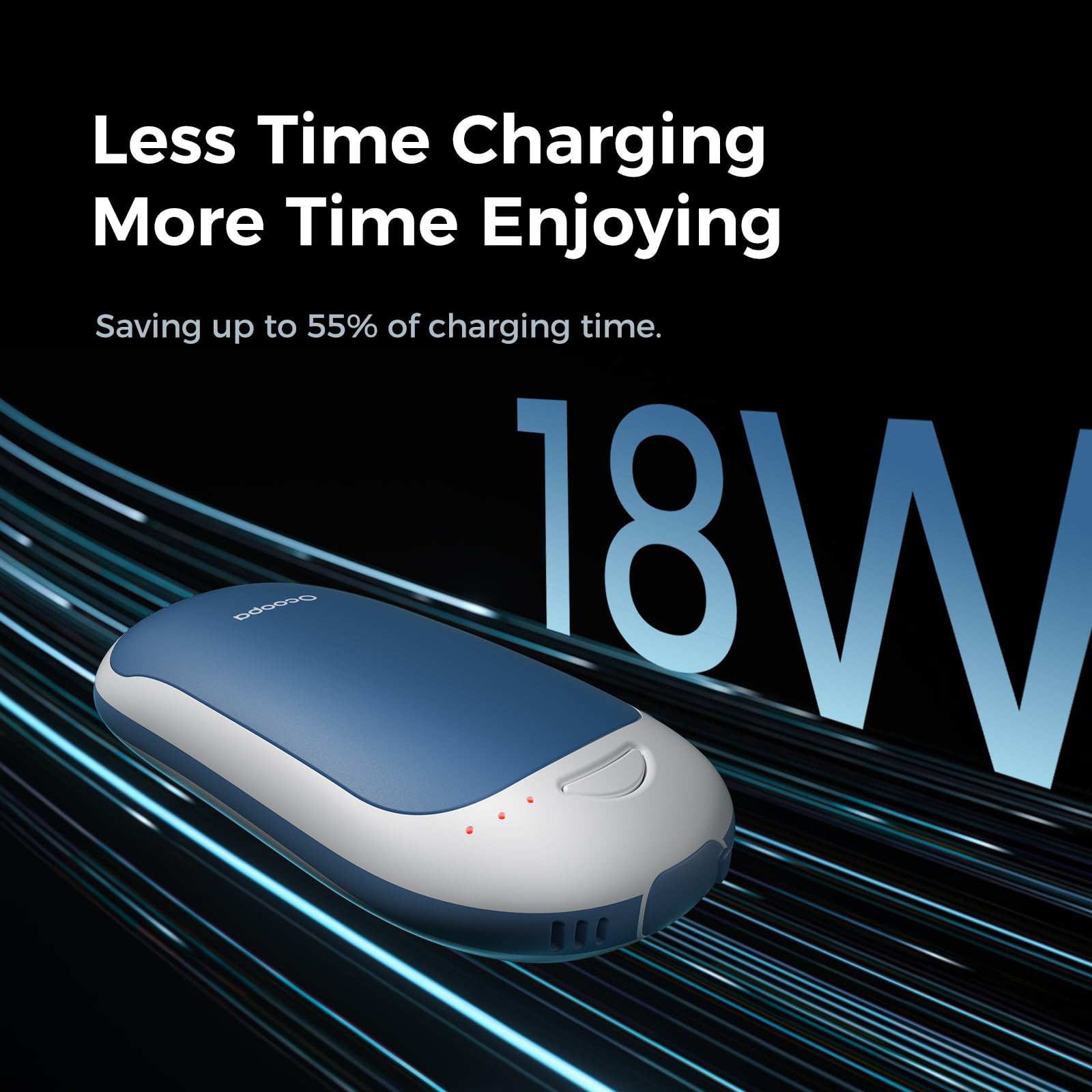 OCOOPA Scaldamani Ricaricabile USB, Power Bank 5200mAh, Riscaldatore Elettrico Tascabile, Riutilizzabile, Portatile, Terapia Calore,per Il Raynaud, Bel Regalo per Cacciatori, Giocatori di Golf