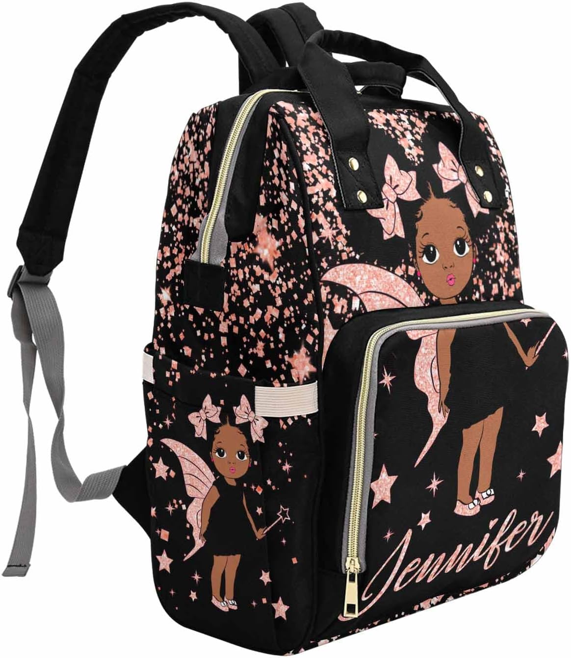 M YESCUSTOM Customized Diaper Backpack for Women Baby Girl Custom Pink Nappy Mommy Bags with Name Personalized Nursing Bag New Born Gift for Mother, Friends