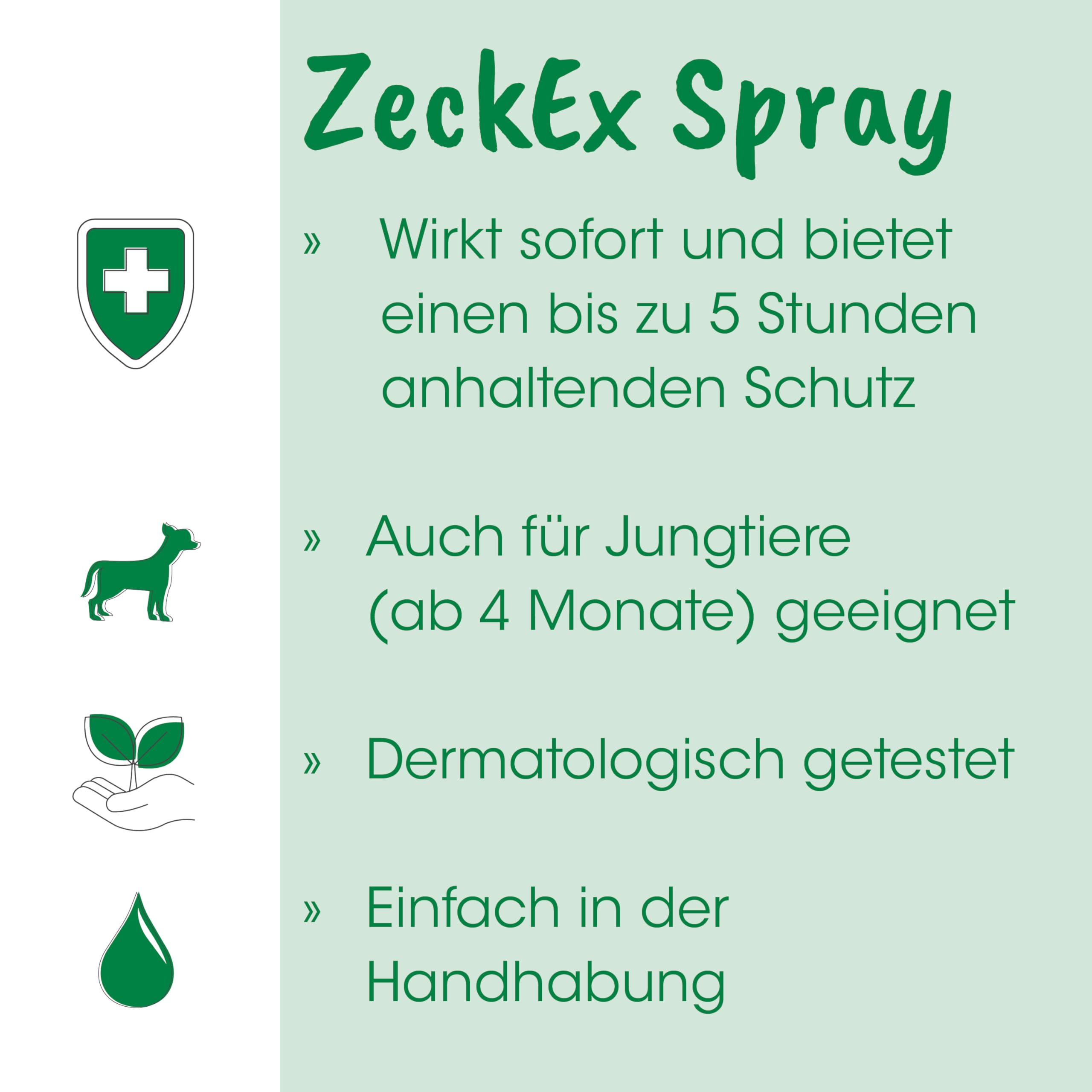 cdVet ZeckEx Zeckenabwehr-Spray 500 ml - Sofortschutz mit Langzeitwirkung für Mensch und Tier, natürliches Zeckenmittel ohne synthetische Zusatzstoffe, dermatologisch getestet