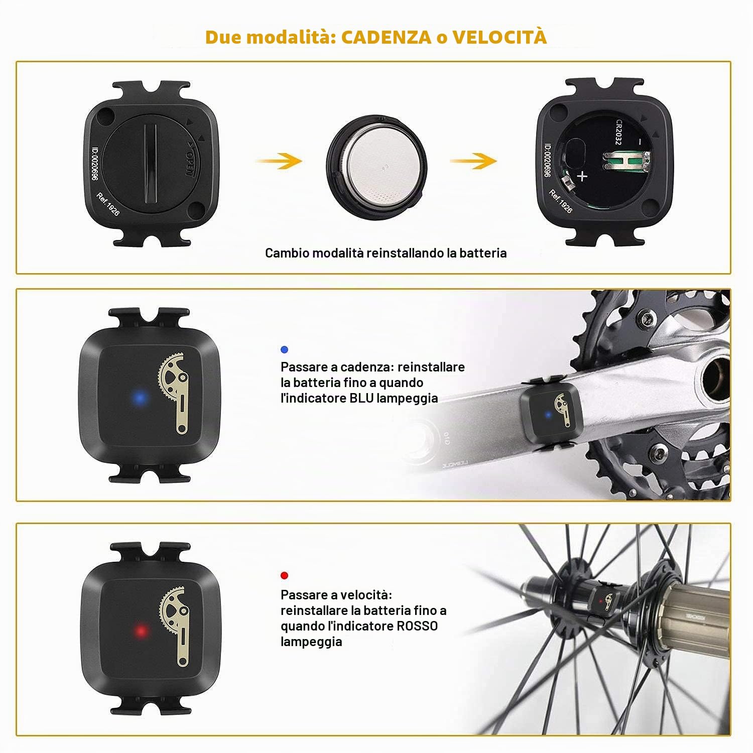 CooSpo Bluetooth 4.0 e ANT Smart Wireless impermeabile Fitness Tracker Bike Speed e Cadence Sensor