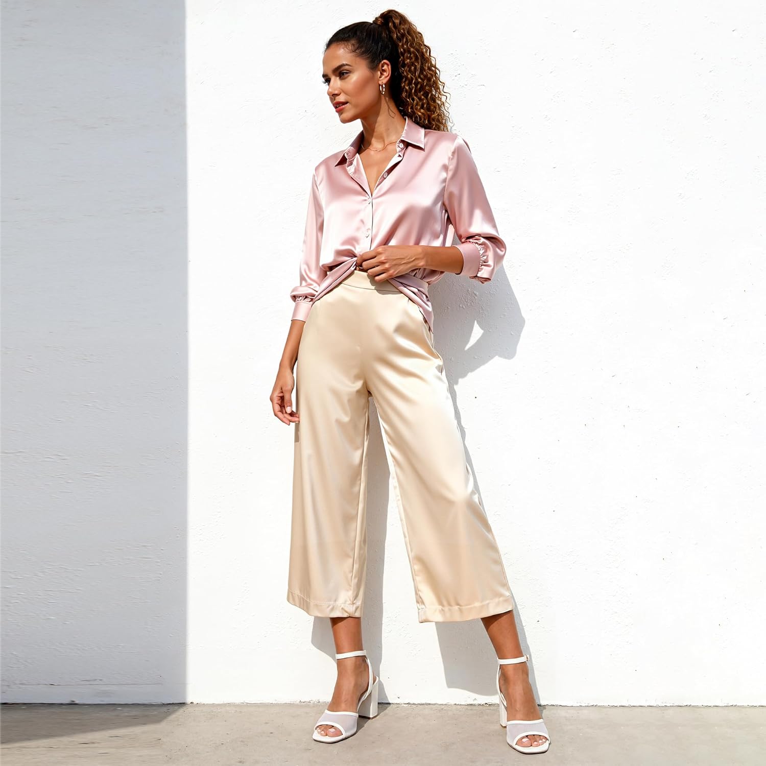 Open Toe Chunky Heel Sandals for Women Ankle Strap 3 Inch High Heels Dress Wedding Block Shoes - Image 2