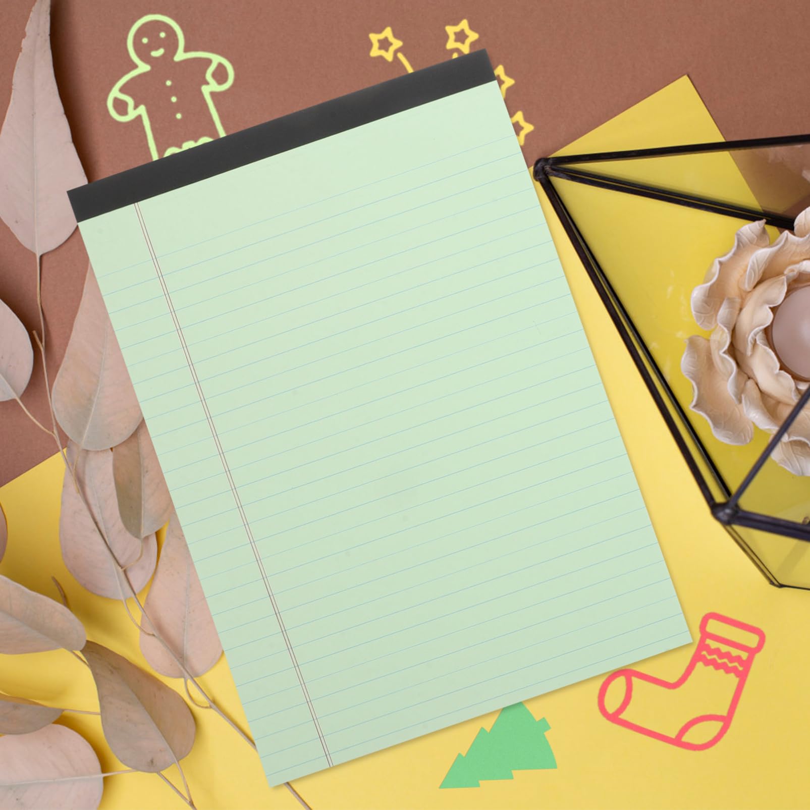 Quaderno Appunti A4 4 Pezzi in Carta, Righe Ampie, Fogli | Lista Spesa e Studio, Facile da Rivedere e Condividere, Pagine Strappabili e Design Elegante