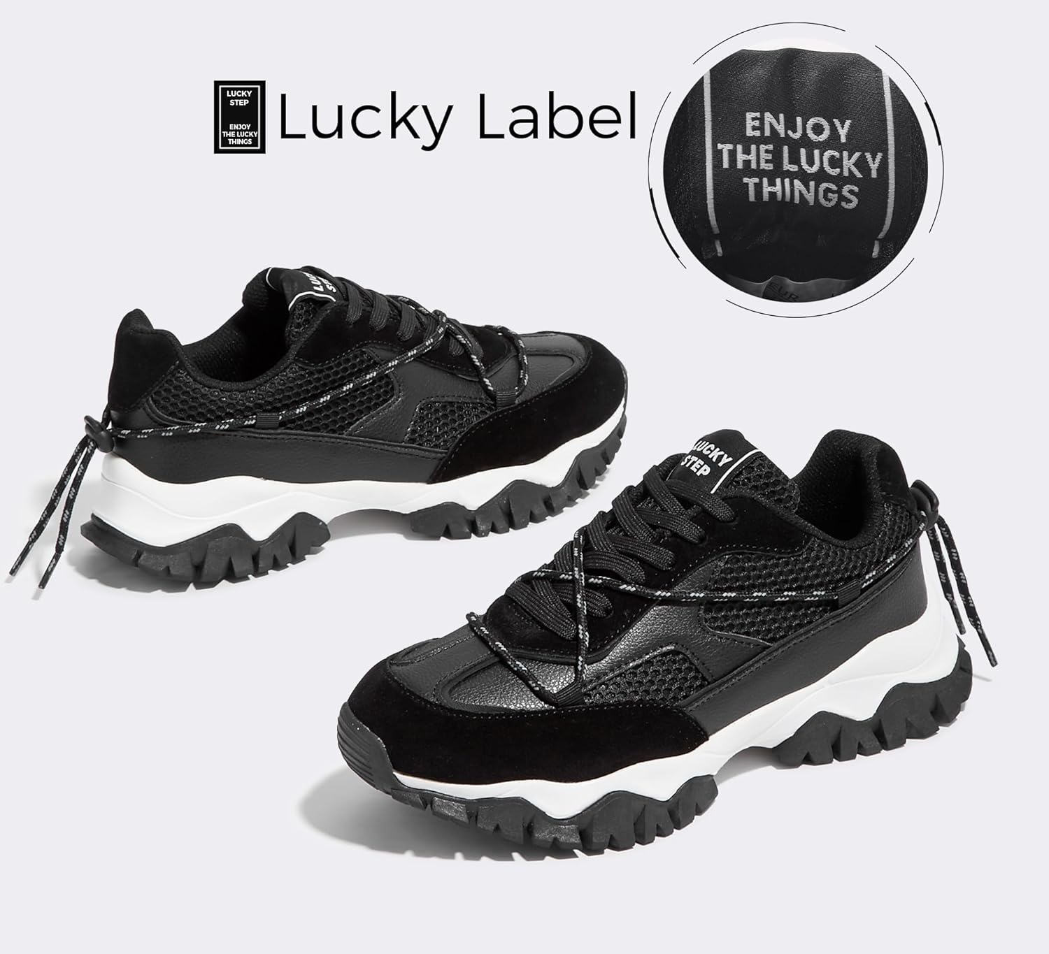 LUCKY STEP Women's Platform Colorful Fashion Sneakers Tennis Retro Colorblock Adjustable Lace Lifestyle Stylish Cute Chunky Dad Casual Walking Shoes - Image 5