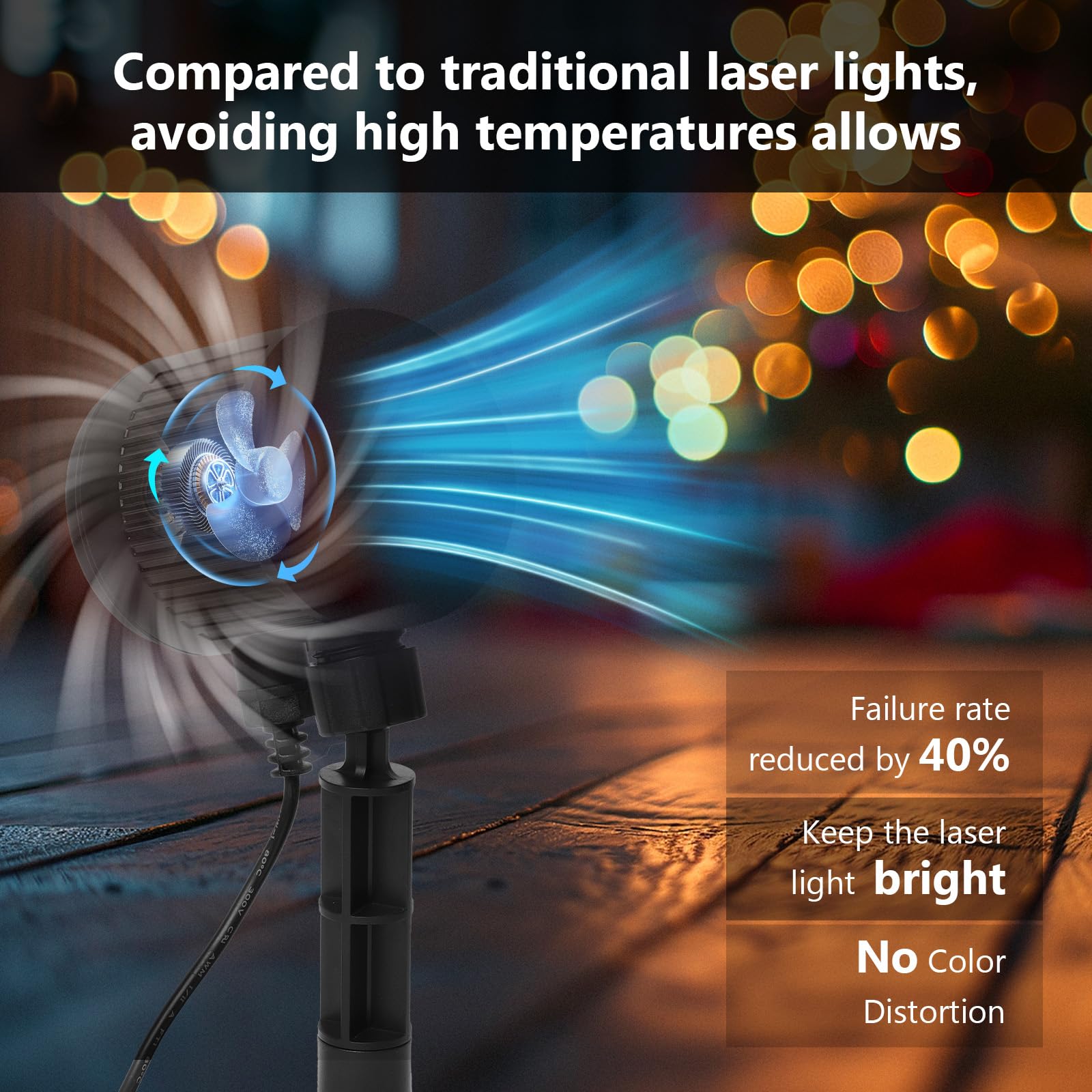 Proyector de luces láser de Navidad para exteriores, 3 colores (RGB) de amplia cobertura, luces de proyector de vacaciones con temporizador y función de memoria, IP65 impermeable, adecuado para 2
