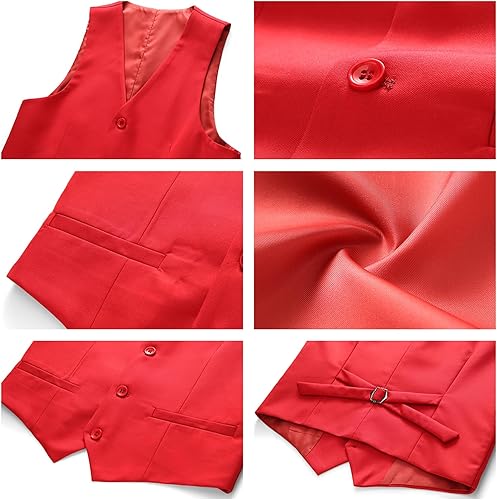 Miniatura 4 de Boys Vest Suits 2 Piece Outfit Tuxedo Set for Kids Size 4-12 Formal Suit for Boys with Vest and Pants Set Slim