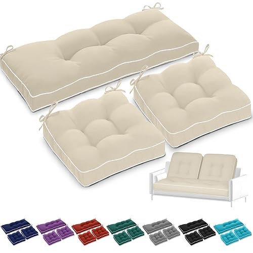 Wenqik Outdoor Wicker Chair Cushions of 3 Pieces 44 x