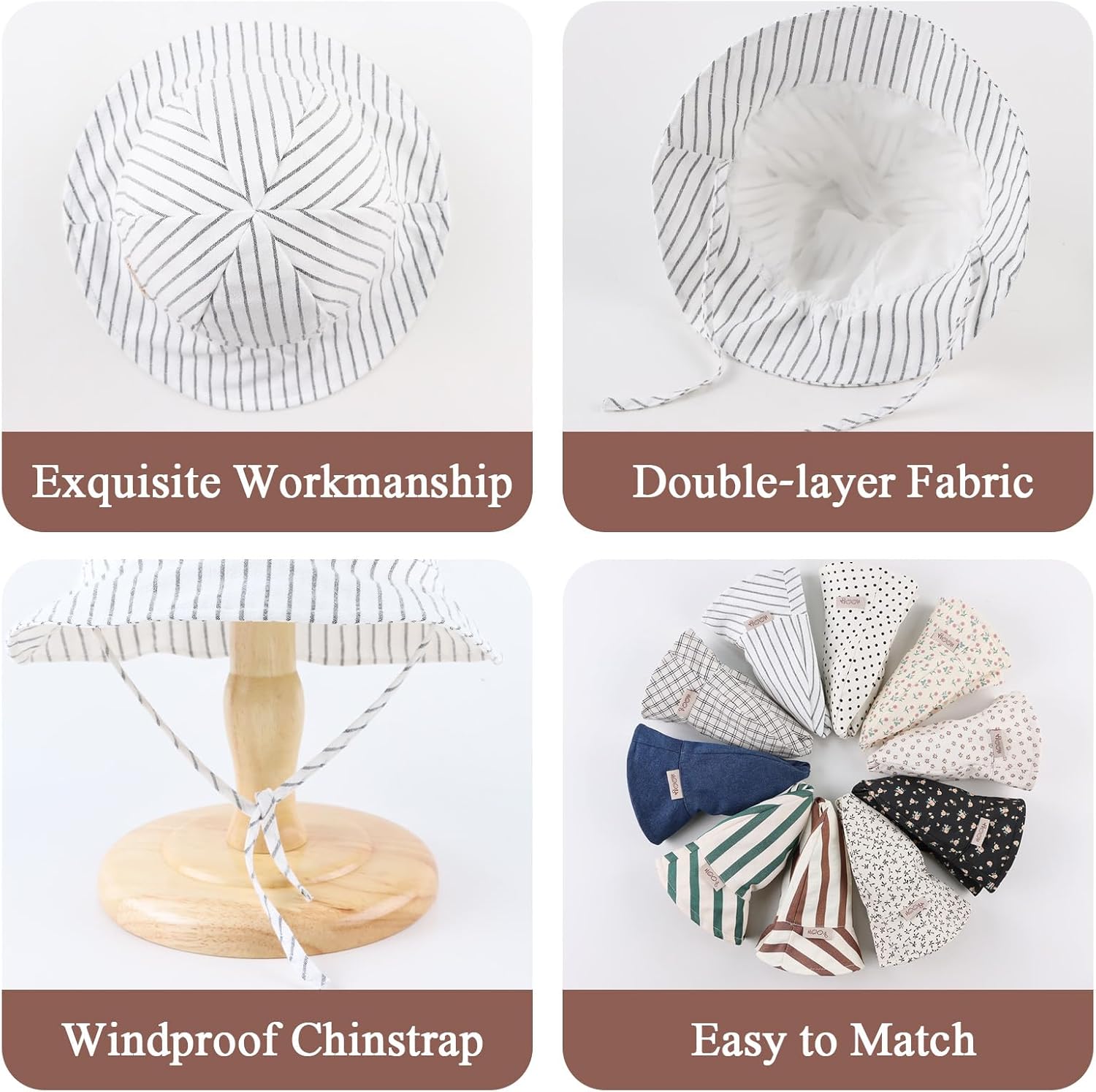 Baby Girl Bucket Hat Infant Sun Hats Toddler Beach Hat Floral Baby Summer Hat Kids Outdoor Sun Protection Hats - Image 3