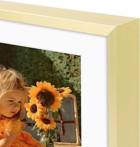 Miniatura 8 de Golden State Art, Marco de collage de aluminio dorado de 12 x 16 pulgadas, muestra cuatro fotos de 5 x 7 pulgadas con paspartú o una foto de 12 x 16